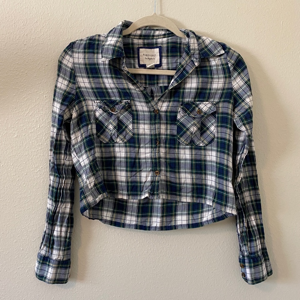 FOREVER 21 — crop top flannel